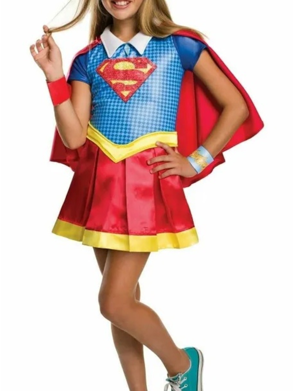 Superhero Supergirl Kids Costume with Cape